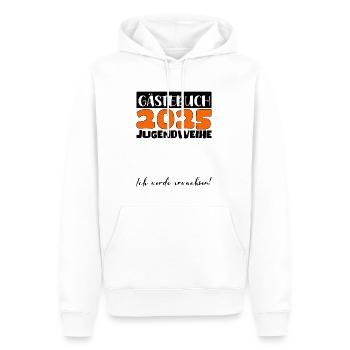 Jugendweihe 2025 Livre d’or Cadeau Filles Garçons - Sweat à capuche Premium bio Homme - blanc - Devant - Nico (187cm)