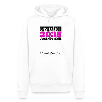 Jugendweihe 2025 Livre d’or Cadeau Filles Garçons - Sweat à capuche Premium bio Homme - blanc - Devant - Nico (187cm)