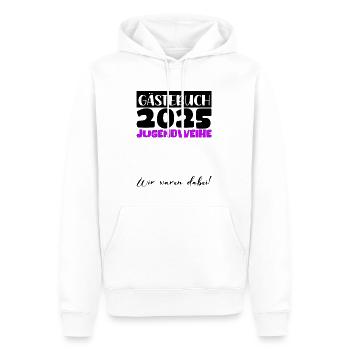 Jugendweihe 2025 Gästebuch Geschenk Mädchen Jungen - Männer Premium Bio Hoodie - Weiß - Vorne - Nico (187cm)
