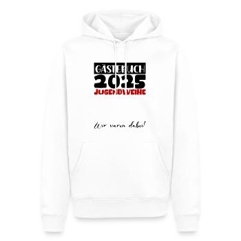Jugendweihe 2025 Gästebuch Geschenk Mädchen Jungen - Männer Premium Bio Hoodie - Weiß - Vorne - Nico (187cm)
