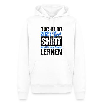 Bachelor 2025 Assez appris Cadeau Etudiant Uni - Sweat à capuche Premium bio Homme - blanc - Devant - Nico (187cm)