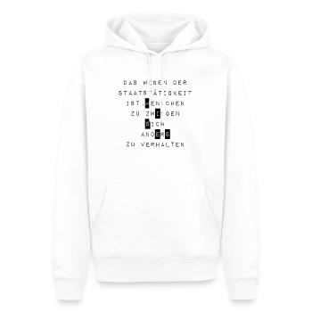 Mises über den Staat - Männer Premium Bio Hoodie - Weiß - Vorne - Nico (187cm)