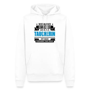 Funshirt Taucherin - Männer Premium Bio Hoodie - Weiß - Vorne - Nico (187cm)