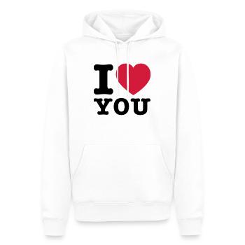 I Love You 2 - Männer Premium Bio Hoodie - Weiß - Vorne - Nico (187cm)