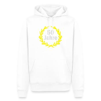 50 jahre - Männer Premium Bio Hoodie - Weiß - Vorne - Nico (187cm)