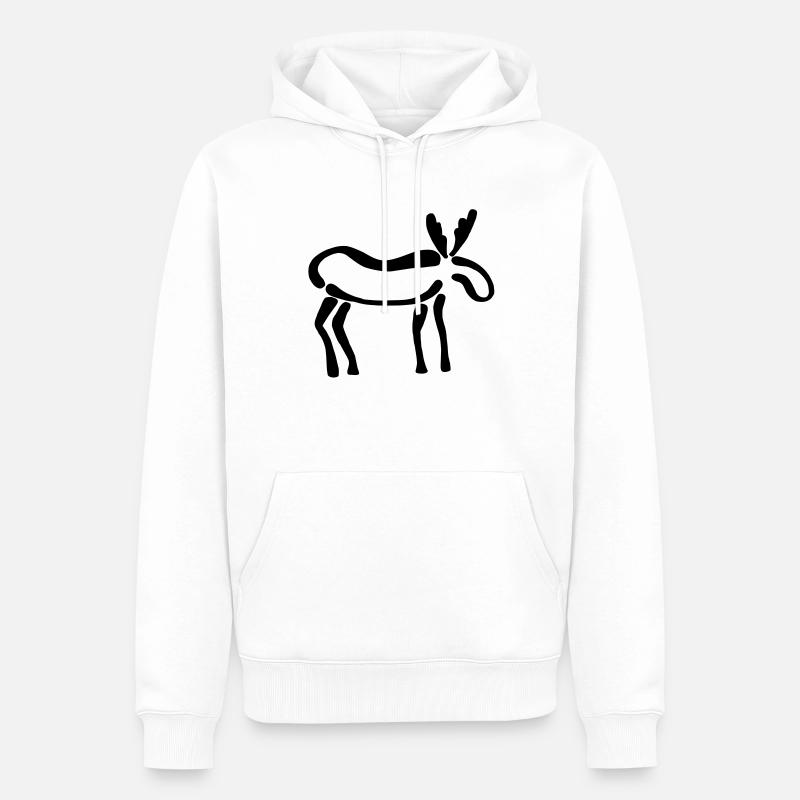Elch - Männer Premium Bio Hoodie - Weiß