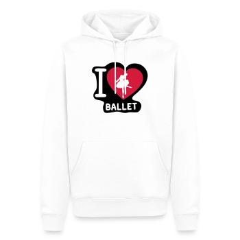 love coeur heart danseuse ballet dancer1 - Sweat à capuche Premium bio Homme - blanc - Devant - Nico (187cm)