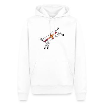 guernseydonkey - Sweat à capuche Premium bio Homme - blanc - Devant - Nico (187cm)