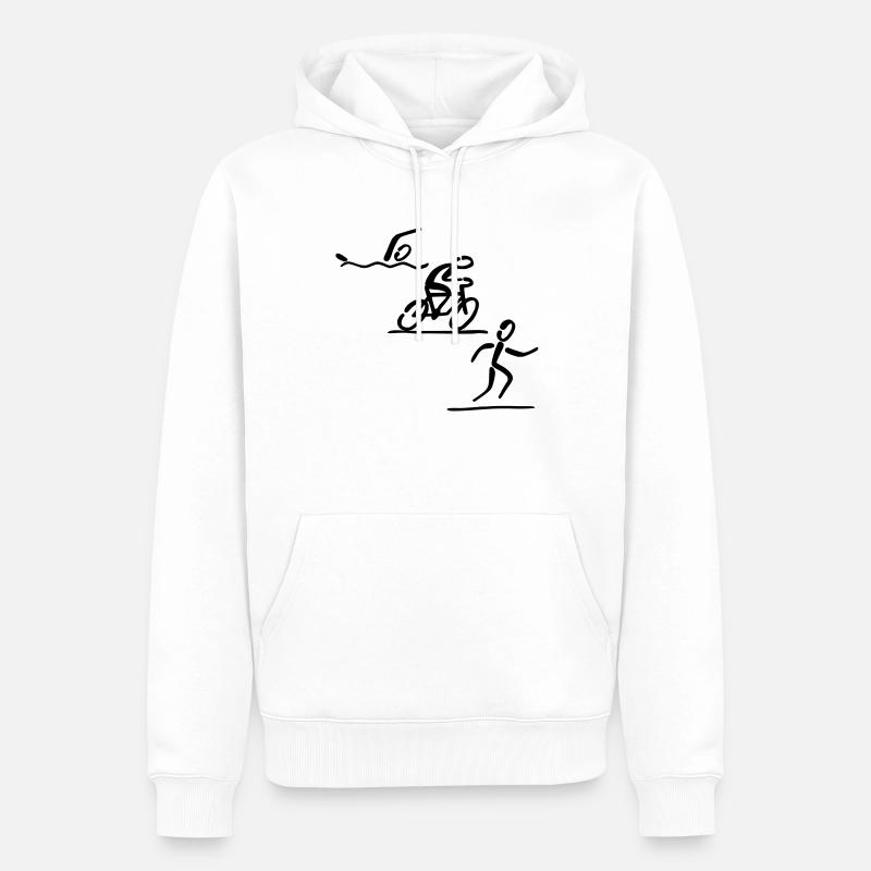 triatlon - Sweat à capuche Premium bio Homme - blanc