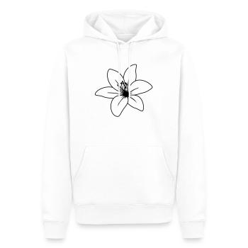blume2_lilie_uea_1fb - Sweat à capuche Premium bio Homme - blanc - Devant - Nico (187cm)