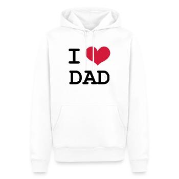 I Love Dad ! - Männer Premium Bio Hoodie - Weiß - Vorne - Nico (187cm)