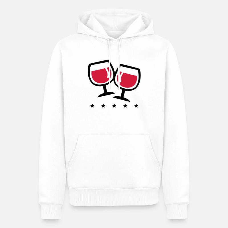 wein_symbol_pp2 - Männer Premium Bio Hoodie - Weiß
