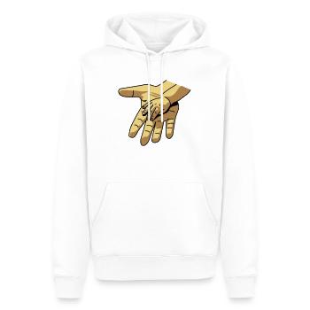 hand_in_hand - Sweat à capuche Premium bio Homme - blanc - Devant - Nico (187cm)
