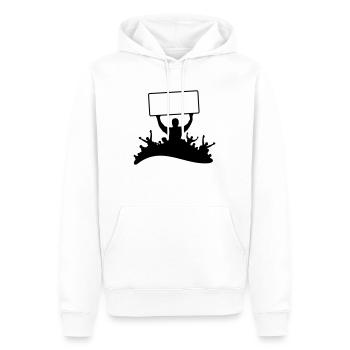 Fans Schild - Männer Premium Bio Hoodie - Weiß - Vorne - Nico (187cm)