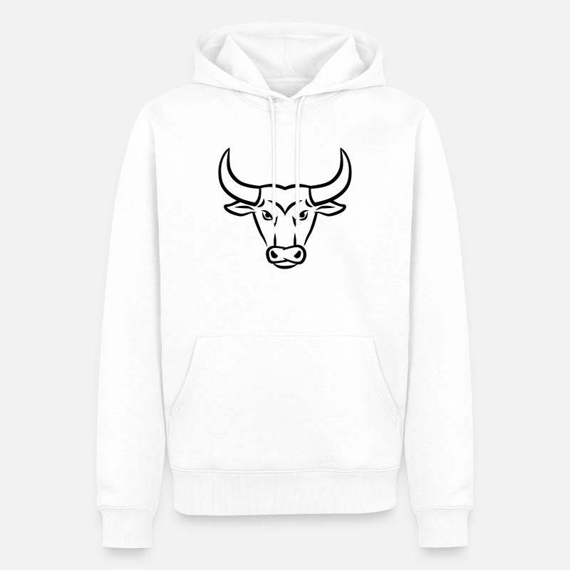 Taureau - Sweat à capuche Premium bio Homme - blanc