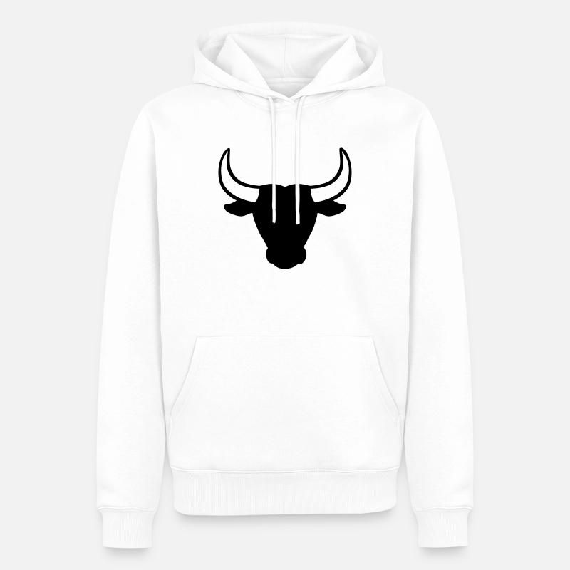 Taureau - Sweat à capuche Premium bio Homme - blanc