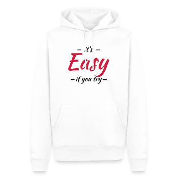 It's easy if you try - Sweat à capuche Premium bio Homme - blanc - Devant - Nico (187cm)