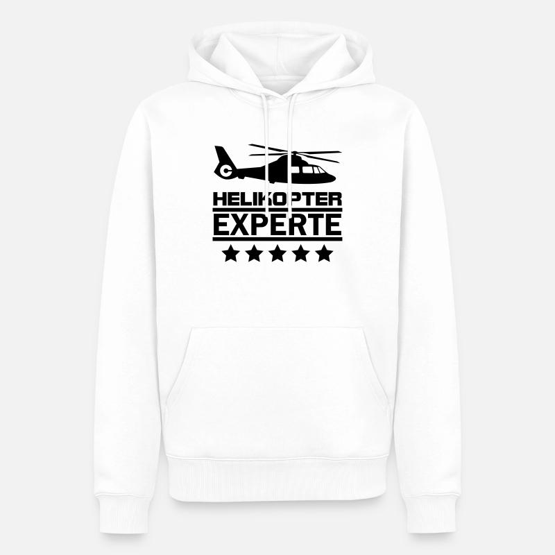 helikopter experte - Männer Premium Bio Hoodie - Weiß
