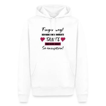 Finger Weg! Ich habe eine verrückte Tante! - Männer Premium Bio Hoodie - Weiß - Vorne - Nico (187cm)