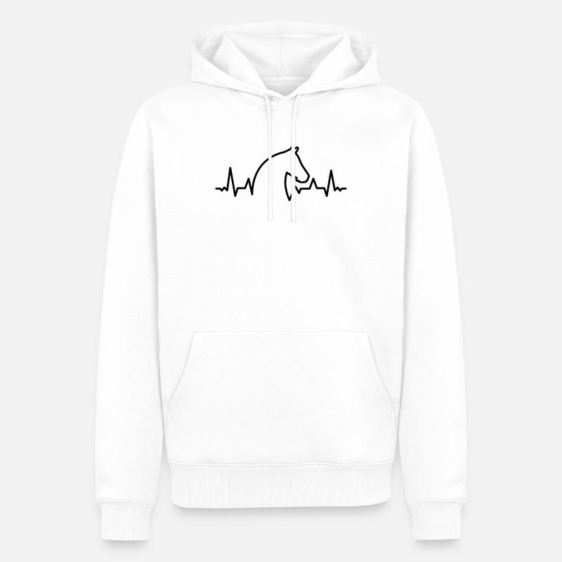 belle conception de chevaux - Sweat à capuche Premium bio Homme - blanc