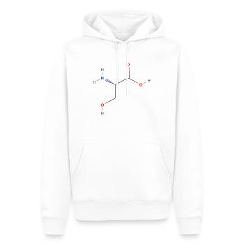 Serine Molecule - Farbige Strukturformel - Männer Premium Bio Hoodie - Weiß - Vorne - Nico (187cm)