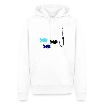 Pêche au poisson - Sweat à capuche Premium bio Homme - blanc - Devant - Nico (187cm)