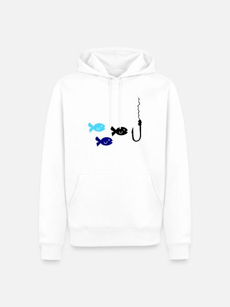 Fishing Fish - Men’s Premium Organic Hoodie - white