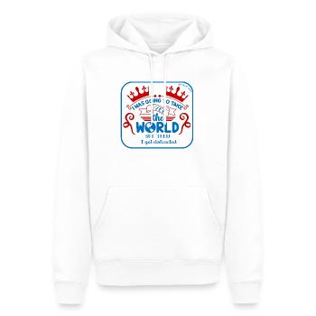 Take over the world - Men’s Premium Organic Hoodie - white - Front - Nico (187cm)