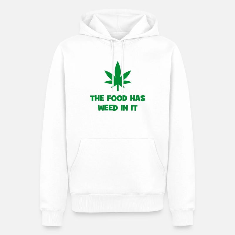 Le cannabis dans les aliments - Sweat à capuche Premium bio Homme - blanc