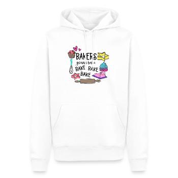 Boulangerie Baker Boulangerie Boulangerie Gâteau de confiserie - Sweat à capuche Premium bio Homme - blanc - Devant - Nico (187cm)