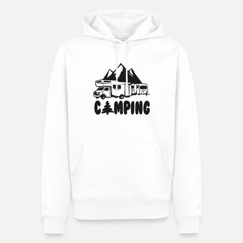 camping - camping life - Sweat à capuche Premium bio Homme - blanc