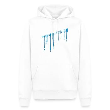 Citation Restons Strangers - Sweat à capuche Premium bio Homme - blanc - Devant - Nico (187cm)