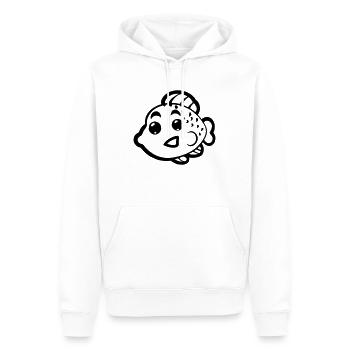 Poisson Sourire Vecteur Sourire Poisson - Sweat à capuche Premium bio Homme - blanc - Devant - Nico (187cm)