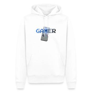 Retro-Gaming-Spieler - Männer Premium Bio Hoodie - Weiß - Vorne - Nico (187cm)