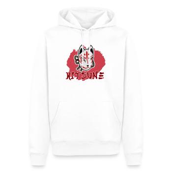 Japanische Tengu Hannya Kitsune Maske - Männer Premium Bio Hoodie - Weiß - Vorne - Nico (187cm)