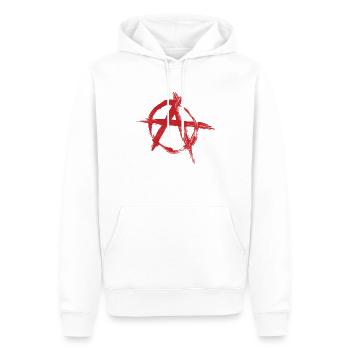 Anarchie - Sweat à capuche Premium bio Homme - blanc - Devant - Nico (187cm)