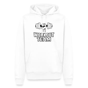 Workout Team - Men’s Premium Organic Hoodie - white - Front - Nico (187cm)
