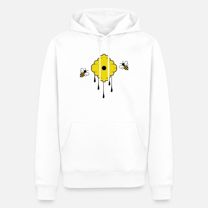 honey bees - Männer Premium Bio Hoodie - Weiß