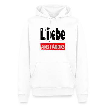 lebe anständig II - Männer Premium Bio Hoodie - Weiß - Vorne - Nico (187cm)