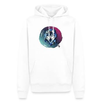 BlueWolf - Männer Premium Bio Hoodie - Weiß - Vorne - Nico (187cm)
