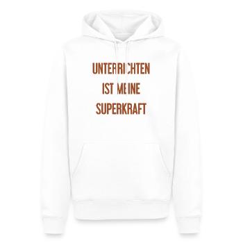 Unterrichten - Meine Superkraft! - Männer Premium Bio Hoodie - Weiß - Vorne - Nico (187cm)