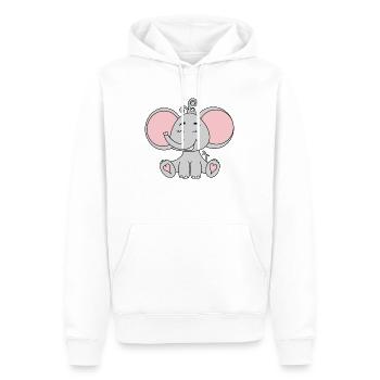 Éléphant - Sweat à capuche Premium bio Homme - blanc - Devant - Nico (187cm)