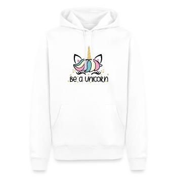 Unicorn - Männer Premium Bio Hoodie - Weiß - Vorne - Nico (187cm)