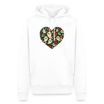 Vintage Ghost Heart T-Shirt - Männer Premium Bio Hoodie - Weiß - Vorne - Nico (187cm)