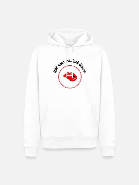 Wie kann ich euch Dienen - Männer Premium Bio Hoodie - Weiß