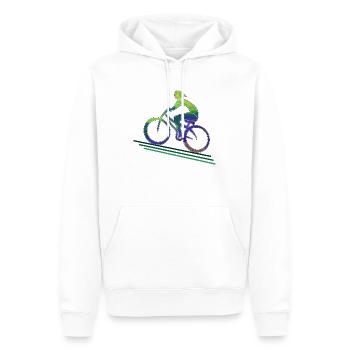 Cycliste - Sweat à capuche Premium bio Homme - blanc - Devant - Nico (187cm)