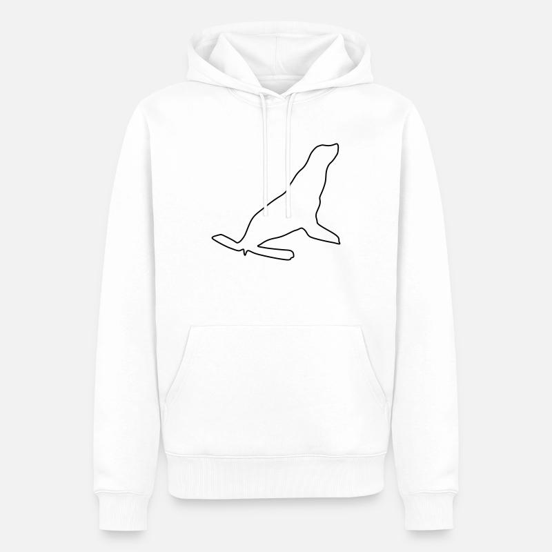 Silhouette de phoque de mer - Sweat à capuche Premium bio Homme - blanc