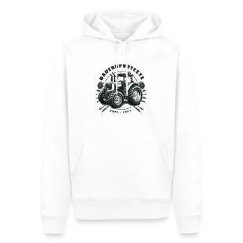 Bauernproteste 2023 - 2024 - Männer Premium Bio Hoodie - Weiß - Vorne - Nico (187cm)