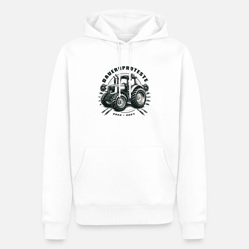 Bauernproteste 2023 - 2024 - Männer Premium Bio Hoodie - Weiß