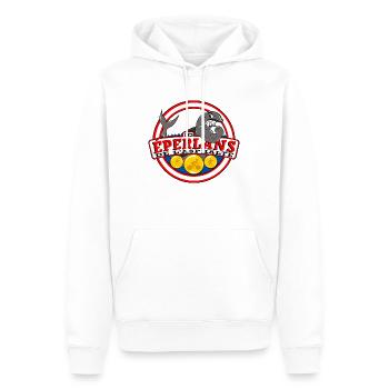 les Éperlans de l’asphalte - Sweat à capuche Premium bio Homme - blanc - Devant - Nico (187cm)
